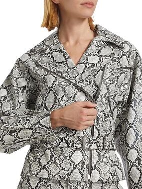 LAMARQUE SHEILA SNAKE PRINT FAUX LEATHER JACKET